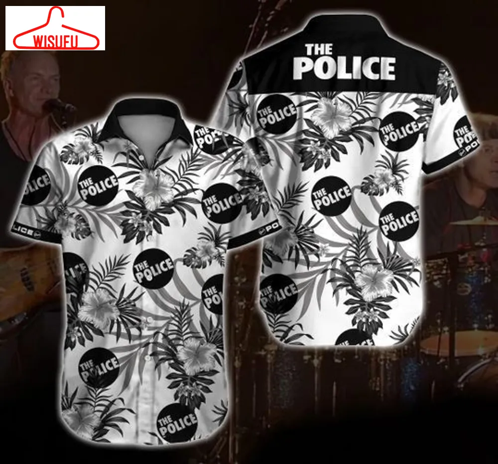 The Police Hawaiian Graphic Print Short Sleeve Hawaiian Casual Shirt Size S - 5xl, New Fashion, Best Gift Ideas, New Fashion Gifts