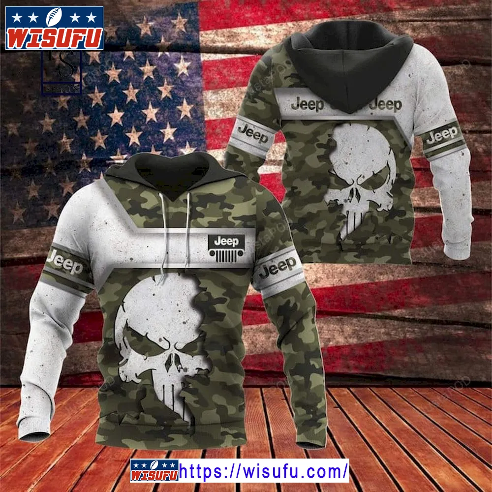 The Punisher Jeep Camo Army 3d Hoodie