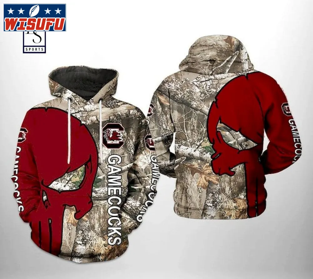 The Punisher South Carolina Gamecocks Camo Hunting 3d Hoodie