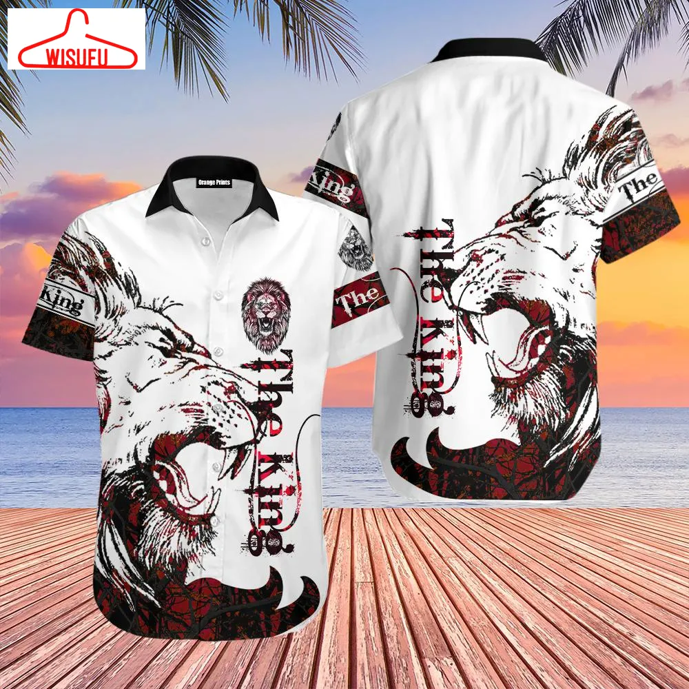 The Red Alpha King Lion Hawaiian Shirt - For Men & Women - New Winter Fashion Shirt Gift For Family, New Fashion Gifts