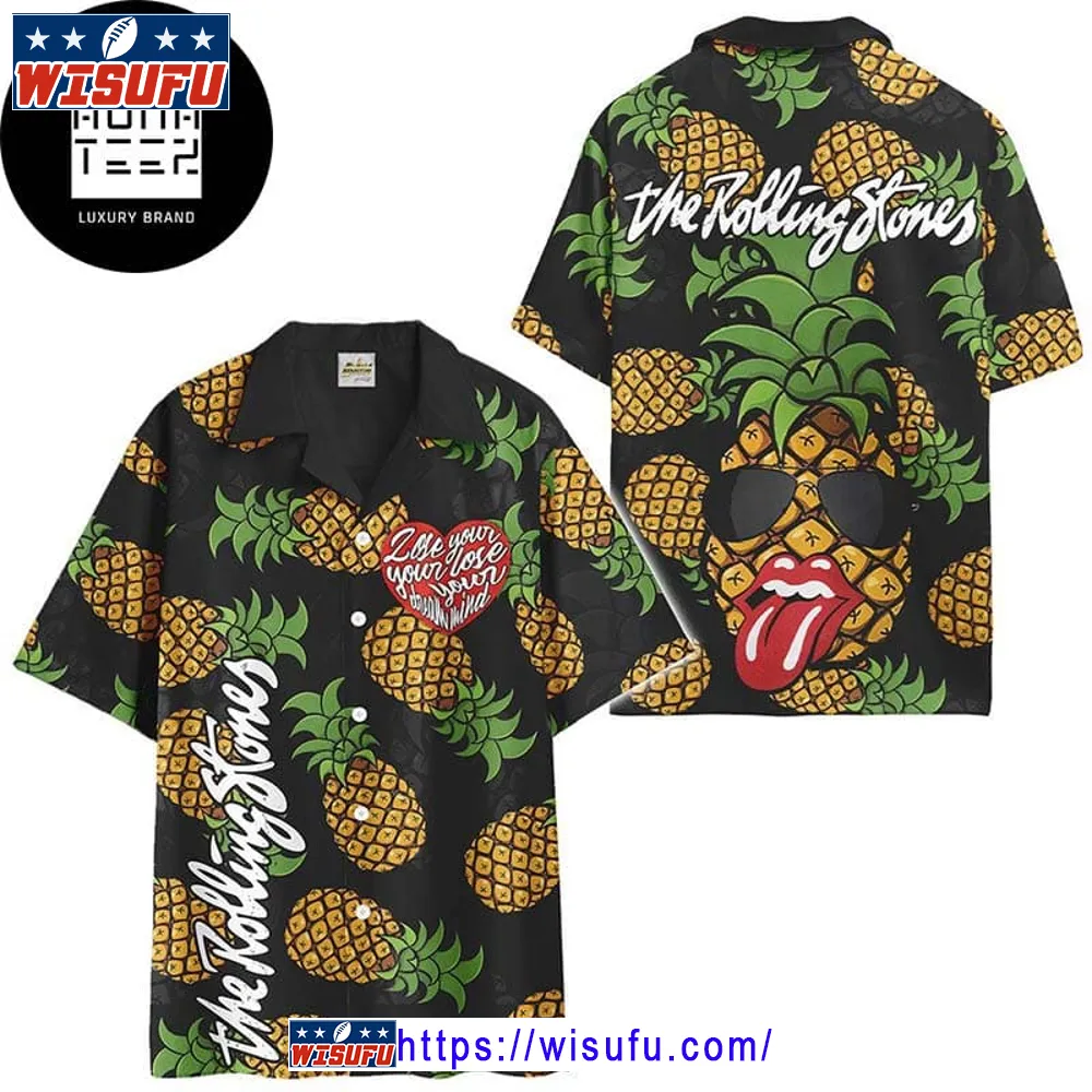 The Rolling Stones Lose Your Dream With Pineapple Pattern 2024 Trending Hawaiian Shirt