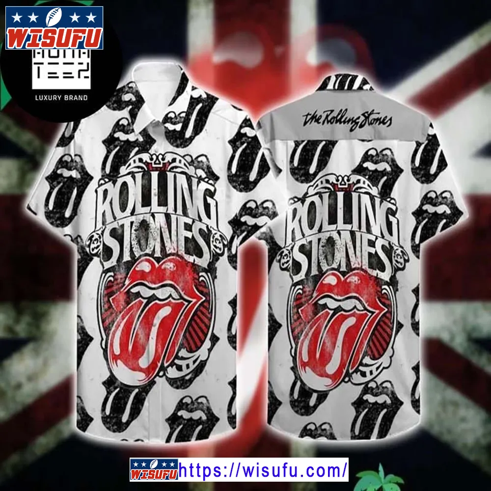 The Rolling Stones Retro Logo Black And White 2024 Trending Hawaiian Shirt