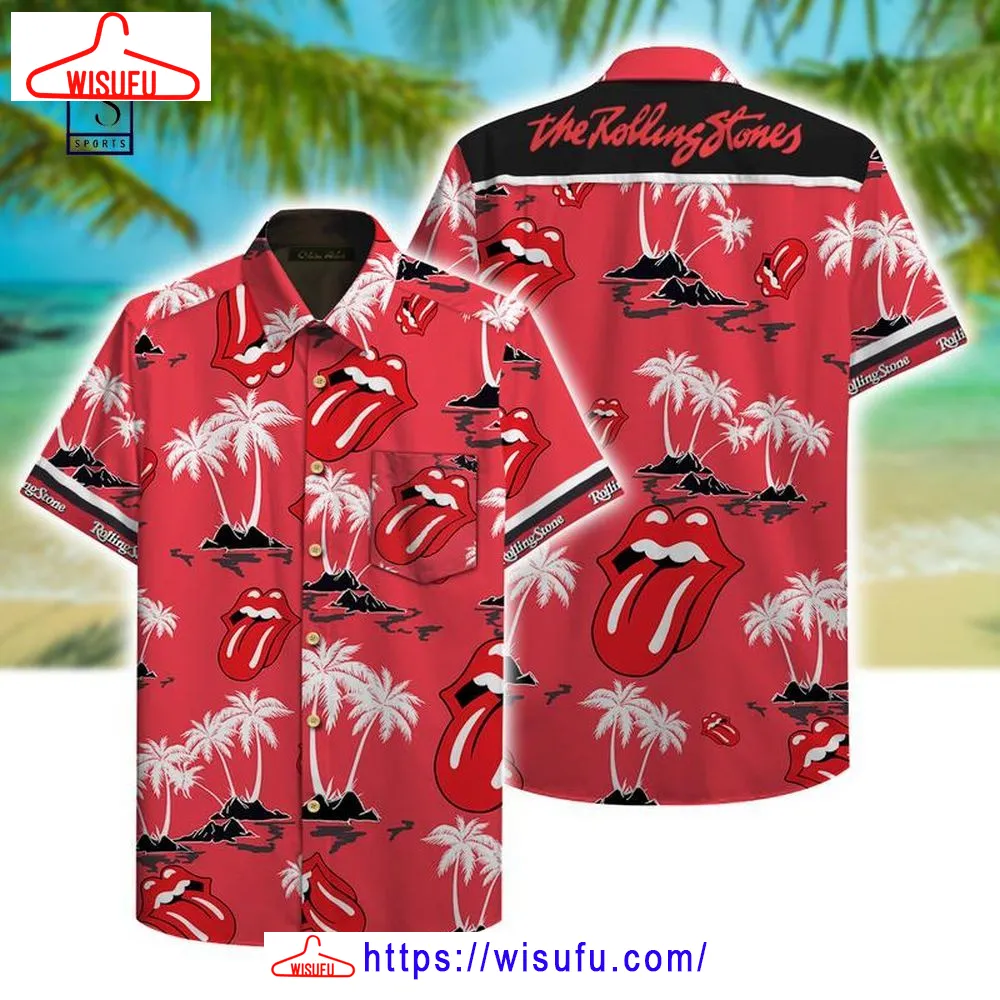 The Rolling Stones Tropical Pattern Hawaiian Shirt, New Fashion Gifts