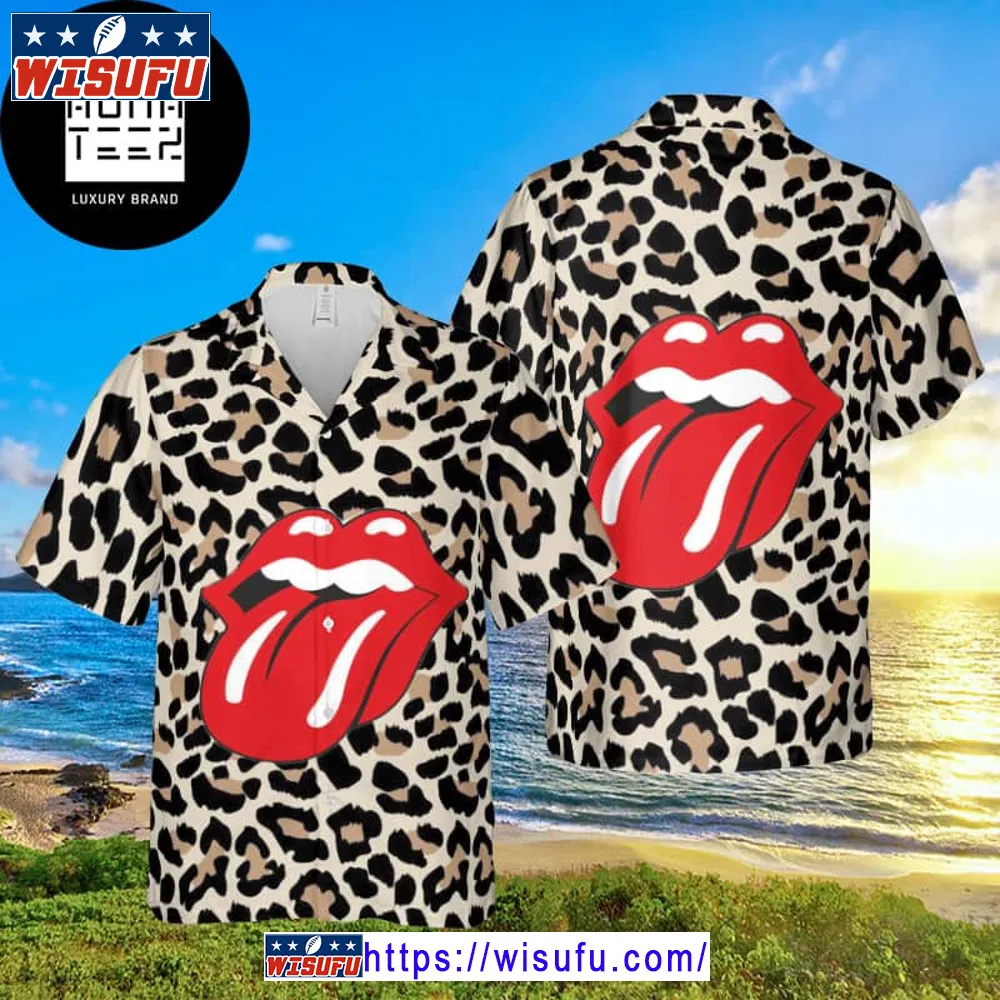 The Rolling Stones With Leopard Pattern 2024 Trending Hawaiian Shirt