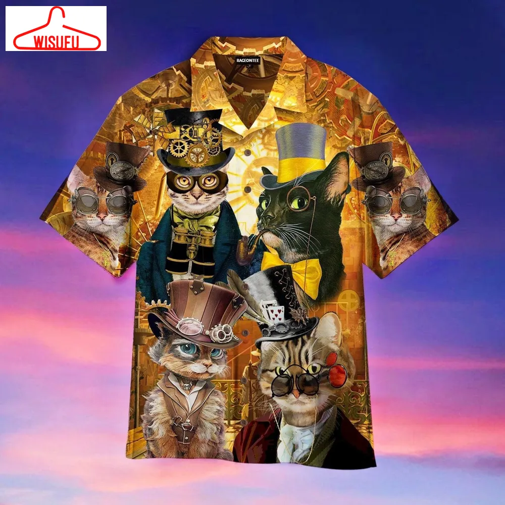 The Royal Steampunk Cat Hawaiian Shirt