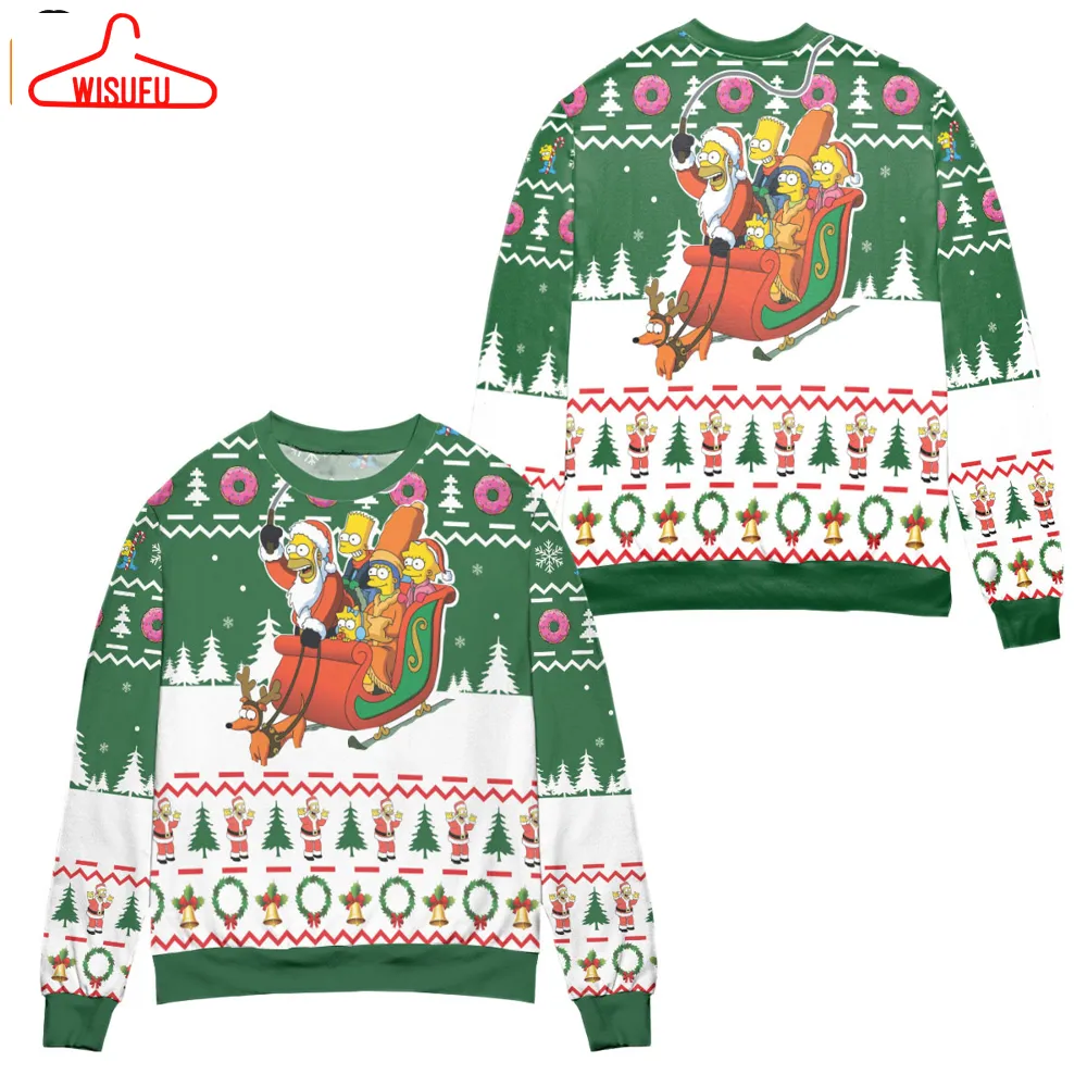 The Simpsons Santa Claus Version Christmas Pattern Ugly Christmas Sweater