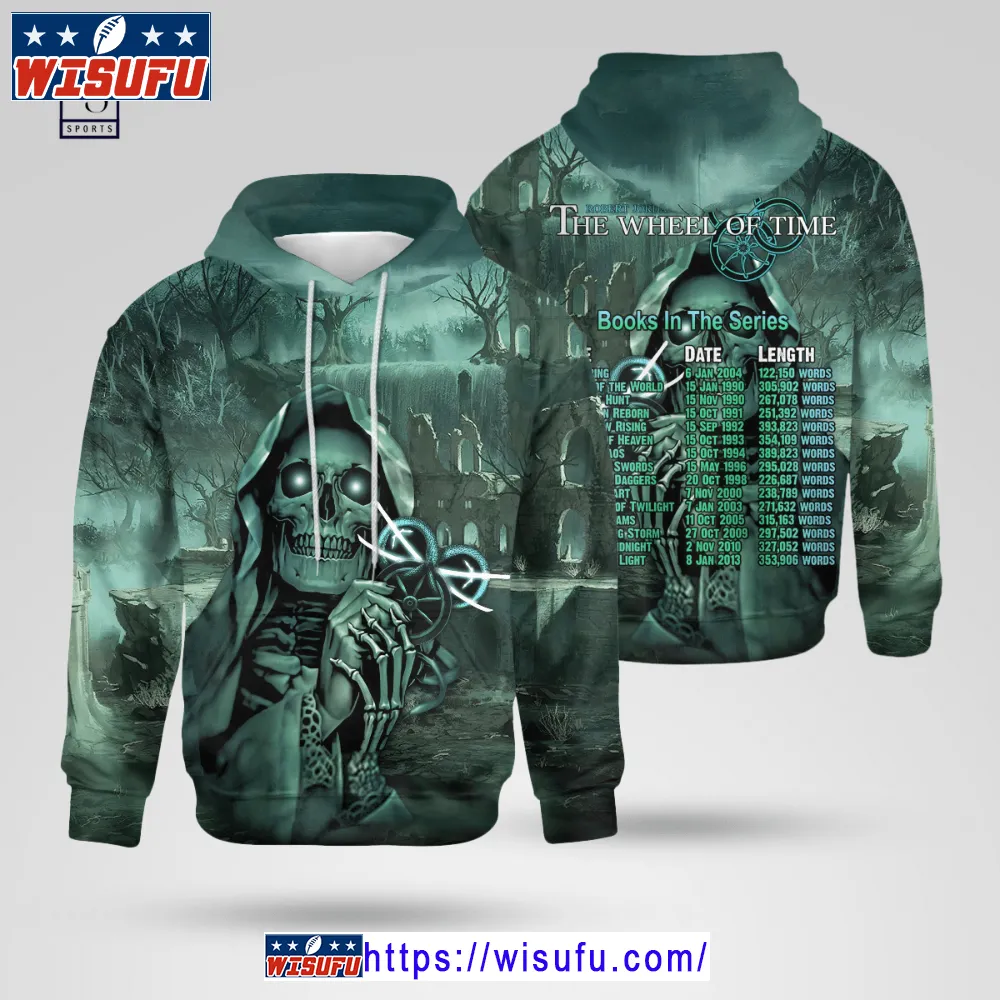 The Wheel Of Time Skull Books In The Series 3d Hoodie