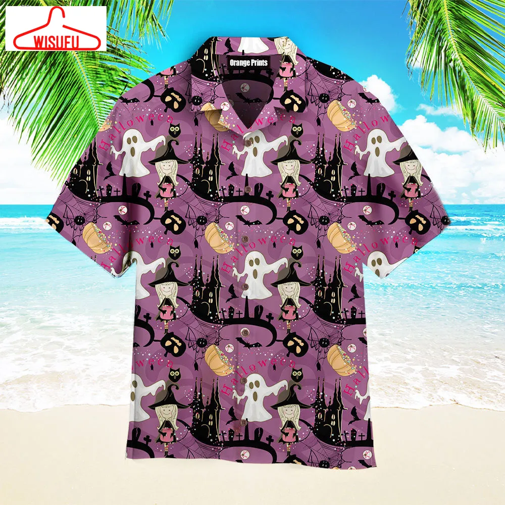 The Witch X Ghost Halloween 2024 Hawaiian Shirt, New Fashion Gifts