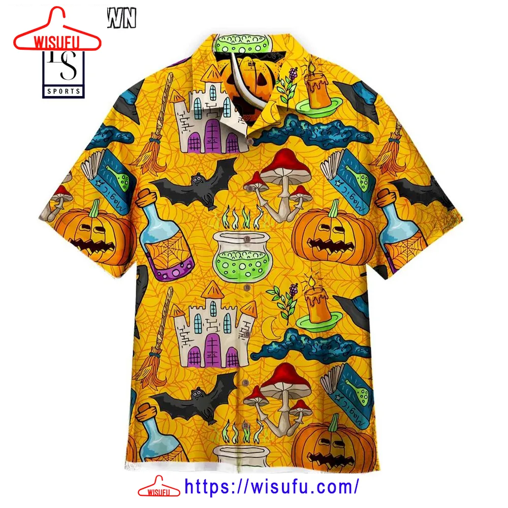 The Witchs Castle Halloween Hawaiian Shirt, New Fashion Gifts