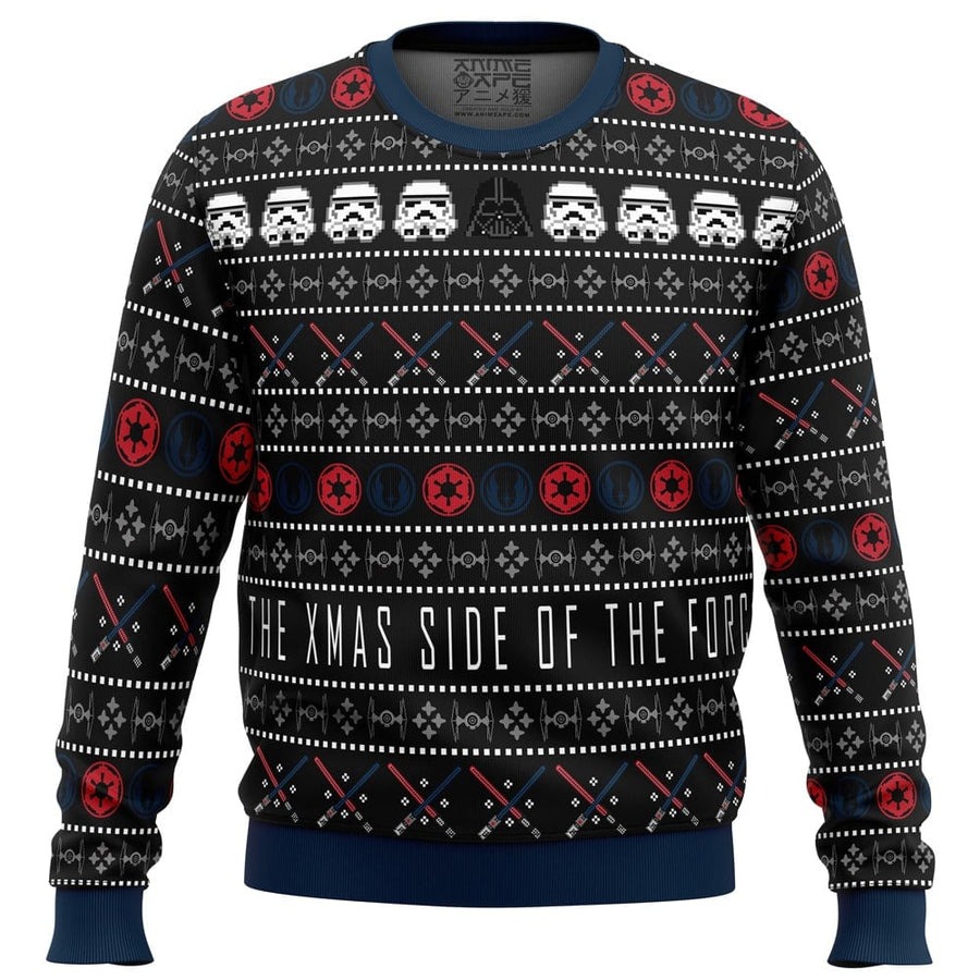 The Xmas Side Of The Force Star Wars Ugly Christmas Sweater - OwlsMatrix