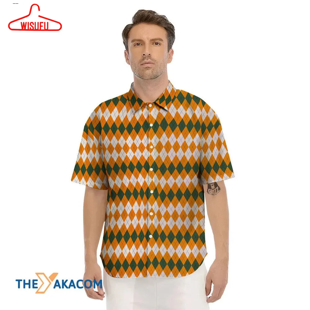 Themed Argyle Pattern Halloween Hawaiian Shirt, New Fashion Gifts