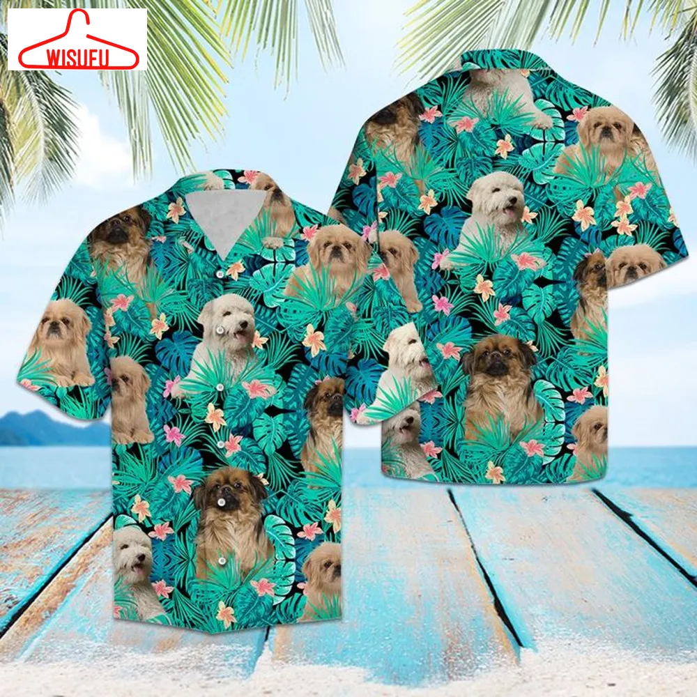 Tibetan Spaniel Tropical Hawaiian Shirt Summer Button Up For Men, Women, Couple, New Hawaiian Holiday Outfits, New Fashion Gifts