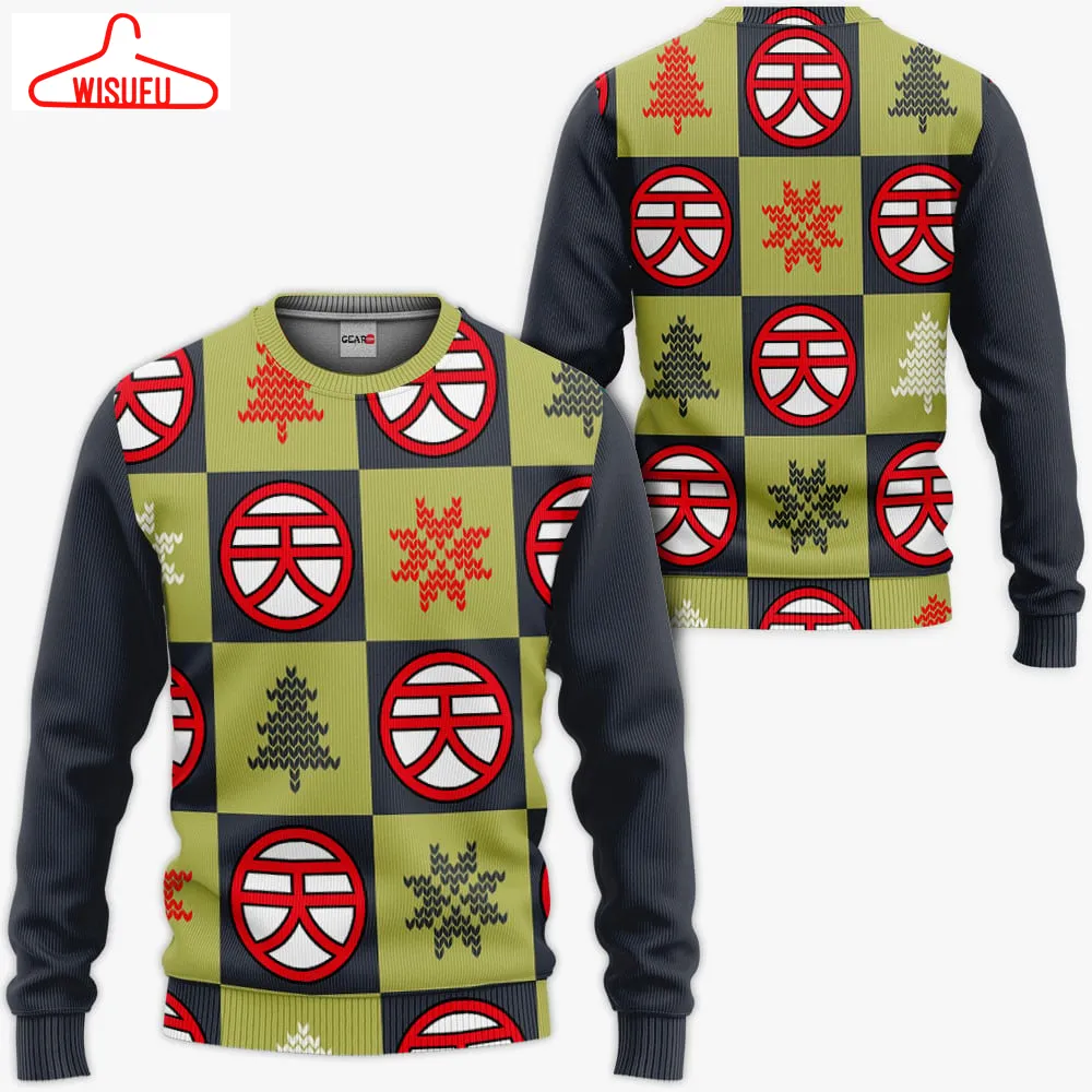 Tien Shinhan Symbol Ugly Sweater Christmas, Anime Ugly Christmas Sweater Gift For Family