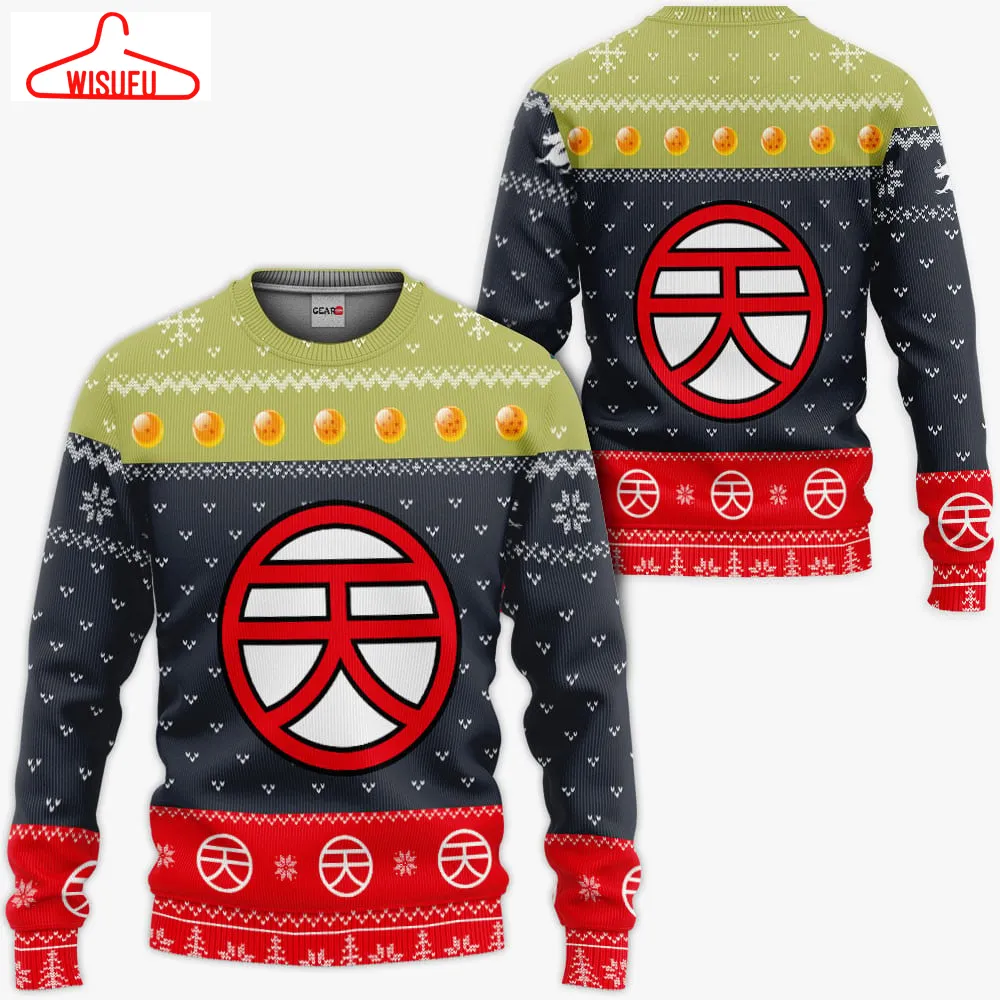 Tien Shinhan Ugly Sweater Christmas, Anime Ugly Christmas Sweater Gift For Family