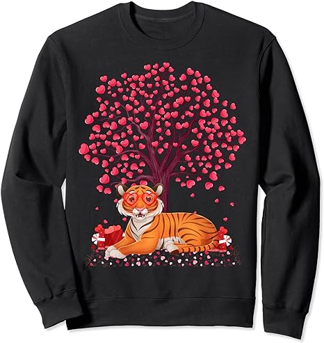 Tiger Animal Lover Funny Tiger Valentine's Day Sweatshirt