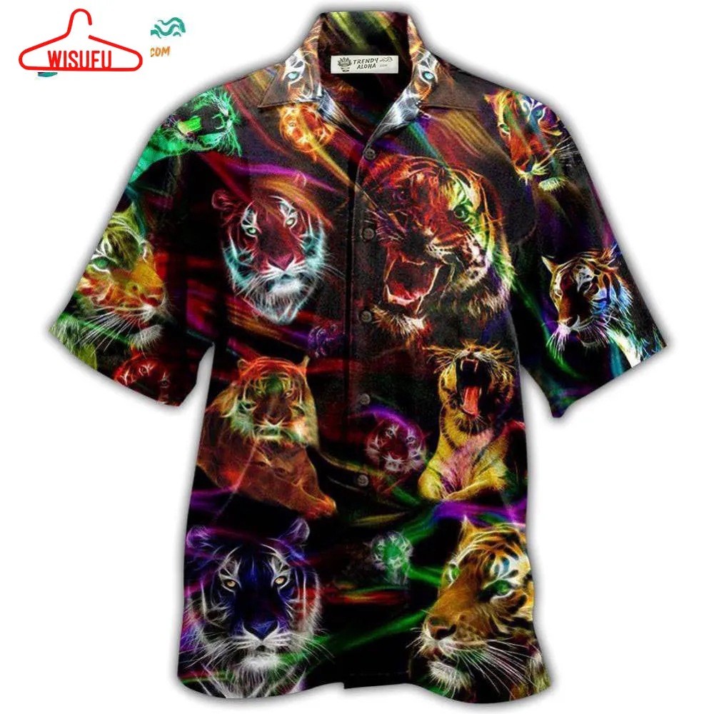 Tiger Animals Amazing Tiger Neon Hawaiian Shirt- Wisufu Aloha