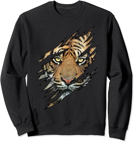 Tiger Face Leopard Cheetah Leopard Lion Cat Apparel Sweatshirt