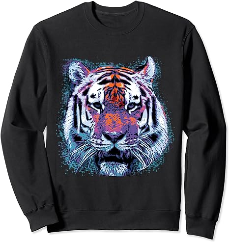 Tiger Face Pop Art Graphic Sweatshirt