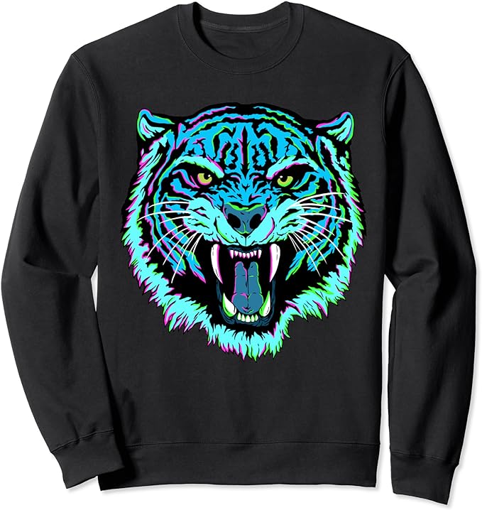 Tiger Face Rave Funny EDM Colorful Sweatshirt