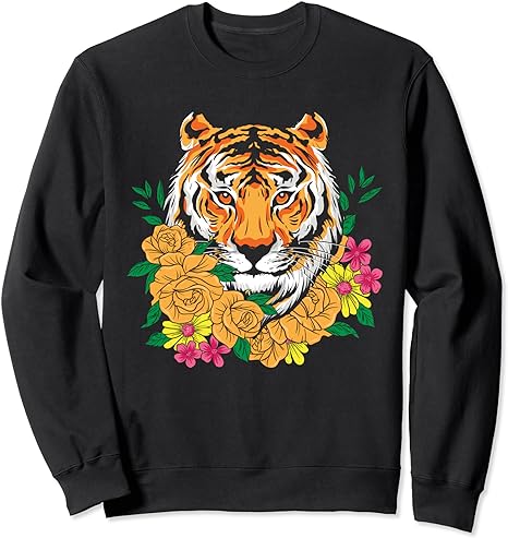 Tiger Floral Flowers Cute Tiger Woman Gift Sweatshirt