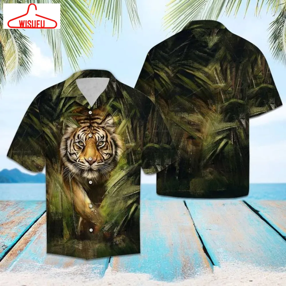 Tiger Hawaiian Shirt Hw1122, New Hawaiian Holiday Outfits, New Fashion Gifts