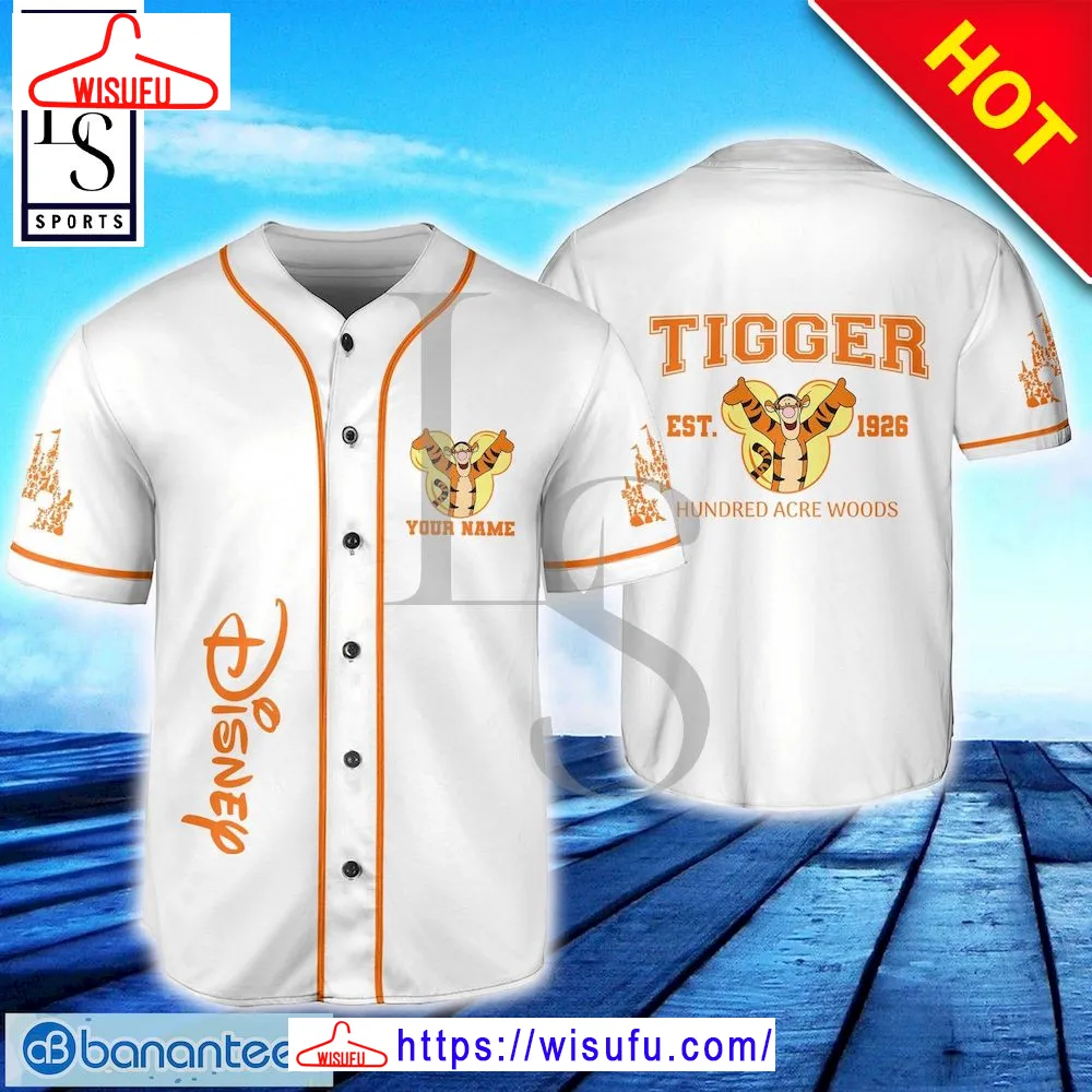 Tigger Orange Custom Name Baseball Jersey, New Fashion Gifts