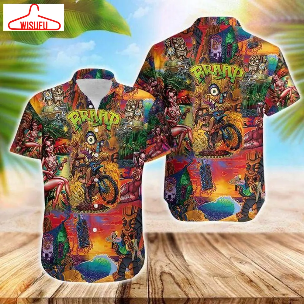 Tiki And Sexy Girl Hawaiian Shirt - For Men & Women - Adult - Hw4579, New Hawaiian Holiday Outfits, New Fashion Gifts