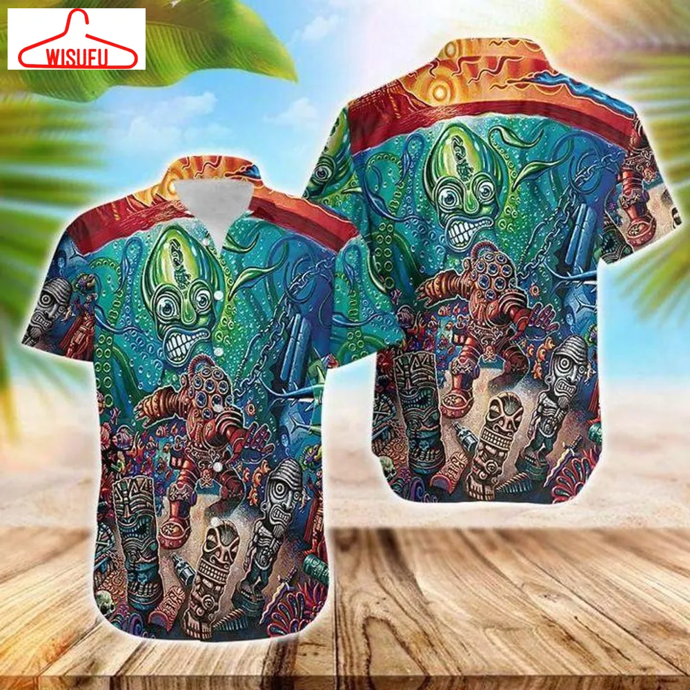 Tiki Deep In The Sea Hawaiian Shirt - For Men & Women - New Winter Fashion Shirt Gift For Family, New Fashion Gifts