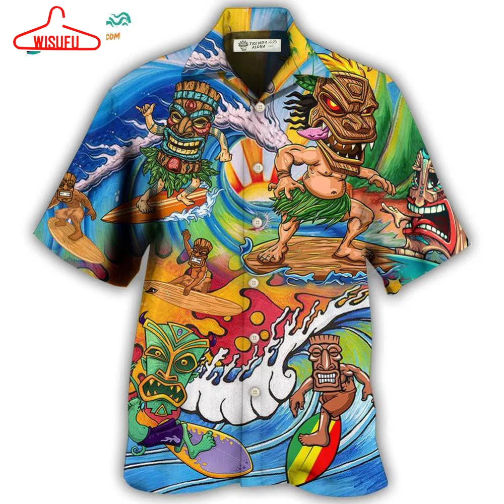 Tiki Surfing Style With Pretty Painting Hawaiian Shirt- Wisufu Aloha