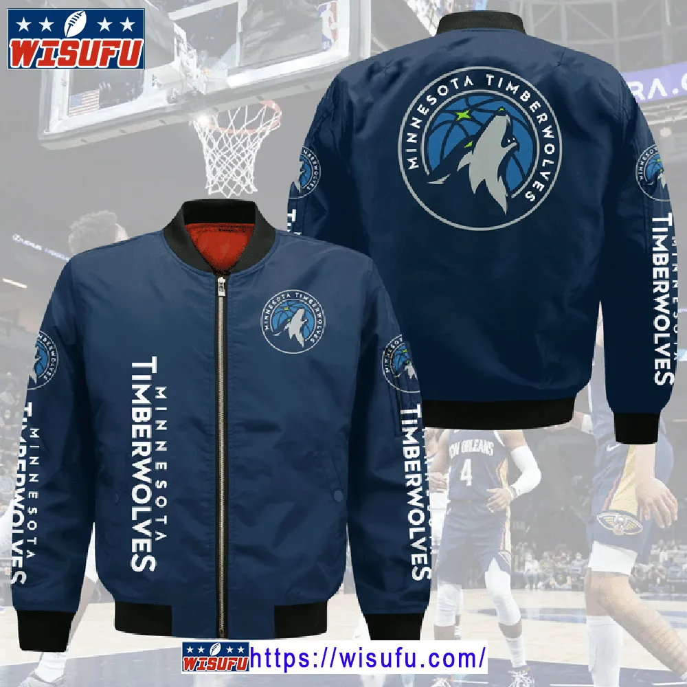 Timberwolves Navy Bomber Jacket