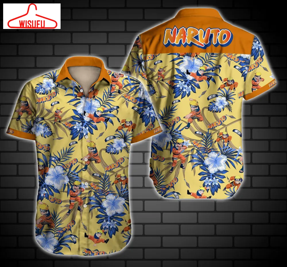 Tlmus Naruto Hawaiian Graphic Print Short Sleeve Hawaiian Casual Shirt Size S - 5xl, New Fashion, Best Gift Ideas, New Fashion Gifts