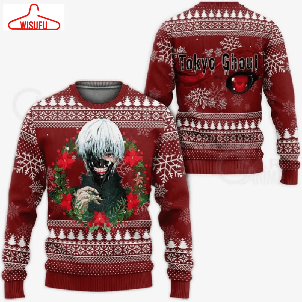 Tokyo Ghoul Anime Ken Kaneki 10 Ugly Sweater Gifts, Tokyo Ghoul Anime Gift Fan Ugly Sweater