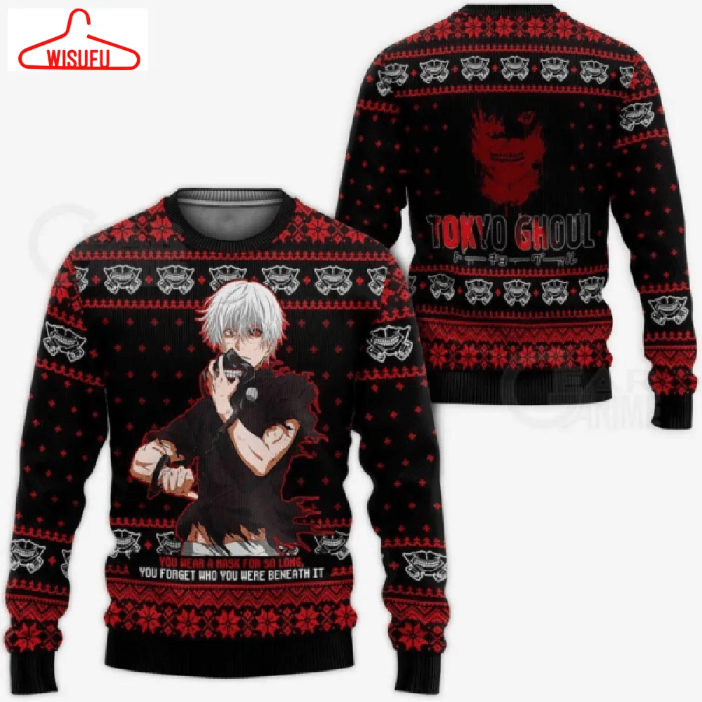 Tokyo Ghoul Anime Ken Kaneki 12 Ugly Sweater Gifts, Tokyo Ghoul Anime Gift Fan Ugly Sweater