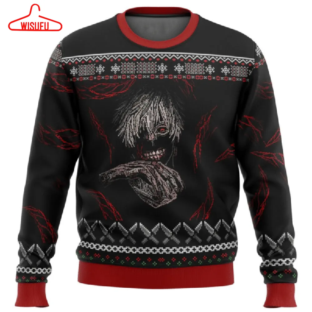 Tokyo Ghoul Anime Ken Kaneki 8 Ugly Sweater Gifts, Tokyo Ghoul Anime Gift Fan Ugly Sweater