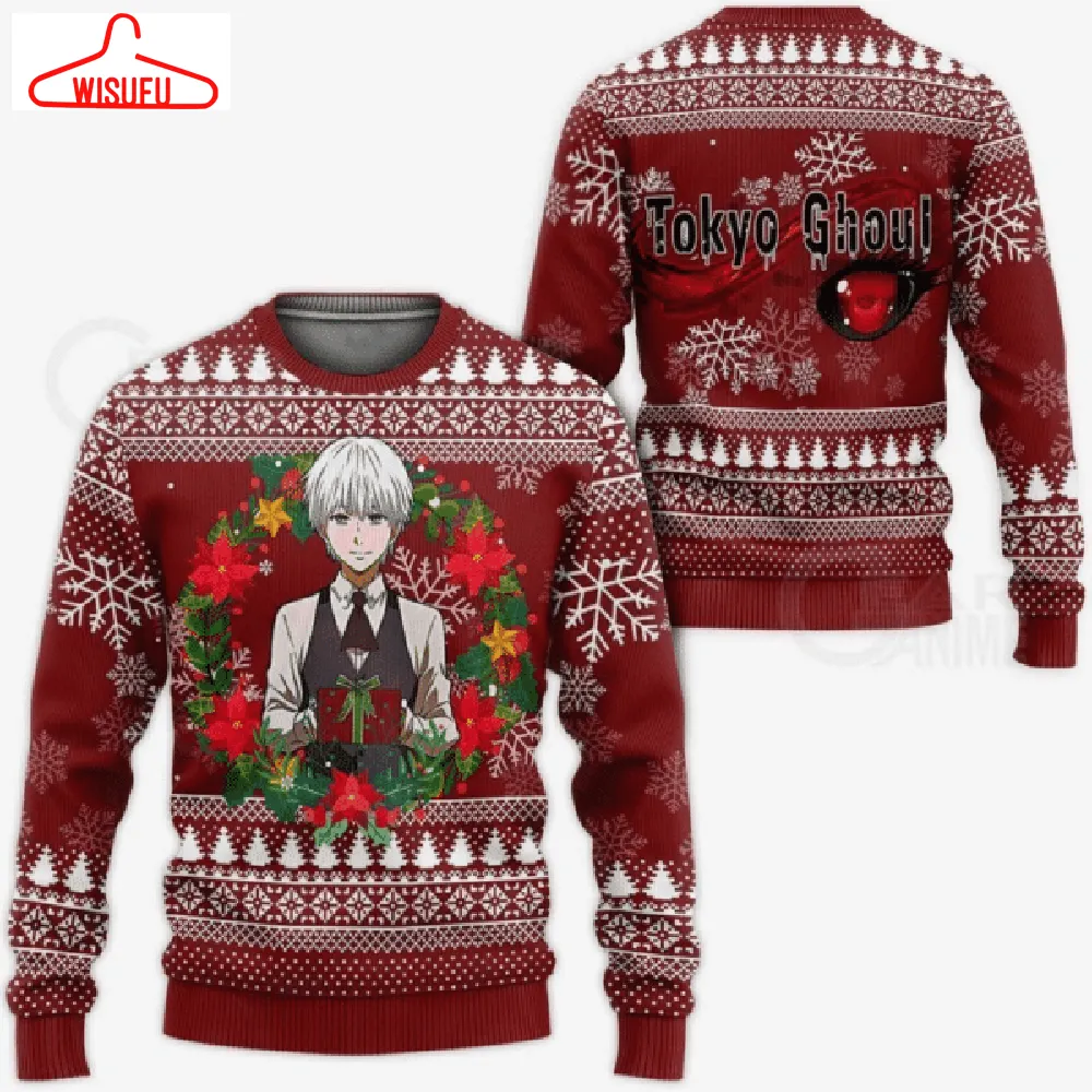 Tokyo Ghoul Anime Ken Kaneki 9 Ugly Sweater Gifts, Tokyo Ghoul Anime Gift Fan Ugly Sweater