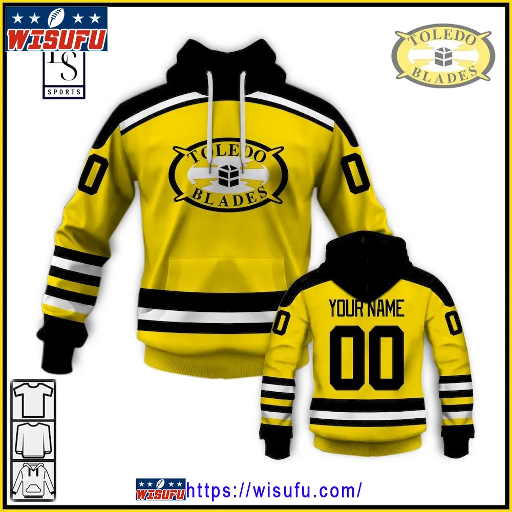 Toledo Blades Hockey Retro Personalized Hoodie 3d