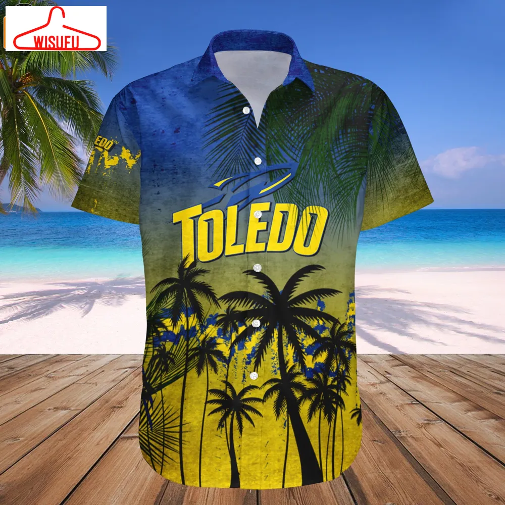 Toledo Rockets Coconut Tree Tropical Grunge Hawaiian Shirt, New Fashion Gifts