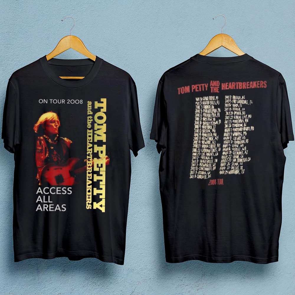 Tom Petty And The Heartbreakers Tour 2-sided T-shirt Black Unisex