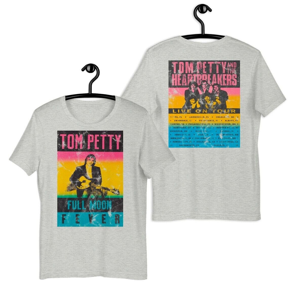 Tom Petty Full Moon Fever Tour T-Shirt Vintage Retro Worn Distressed Thomas Earl