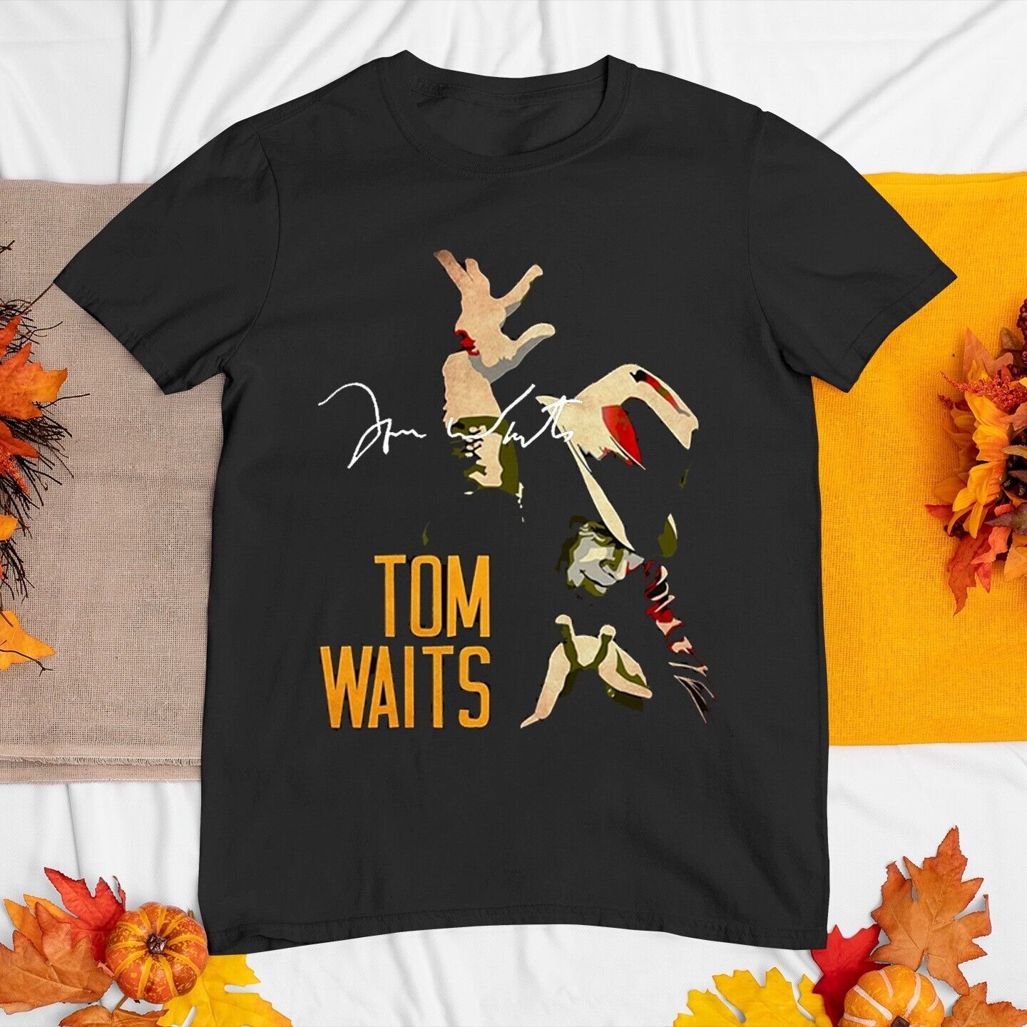 Tom Waits Signature Retro Cotton T-Shirt Unisex All Size