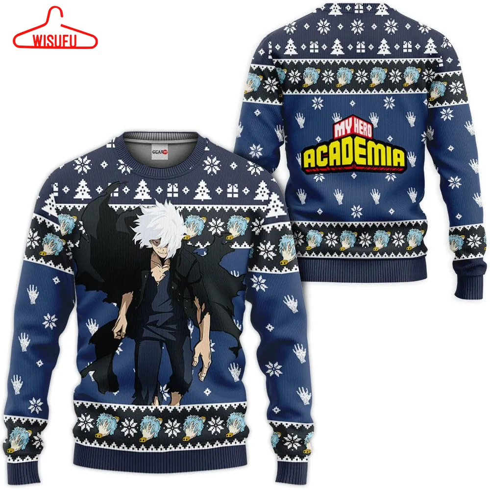 Tomura Shigaraki Custom Ugly Christmas Sweater, Anime Ugly Christmas Sweater Gift For Family