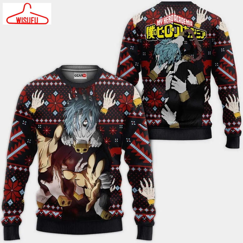 Tomura Shigaraki Ugly Christmas Sweater Anime Gifts, Anime Ugly Christmas Sweater Gift For Family