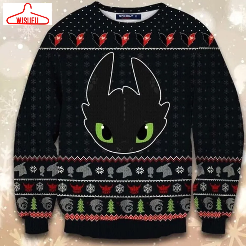 Toothless Christmas Ugly Sweater, Christmas Sweater, Christmas Gift Sweatshirt, Gift Man Womenkid