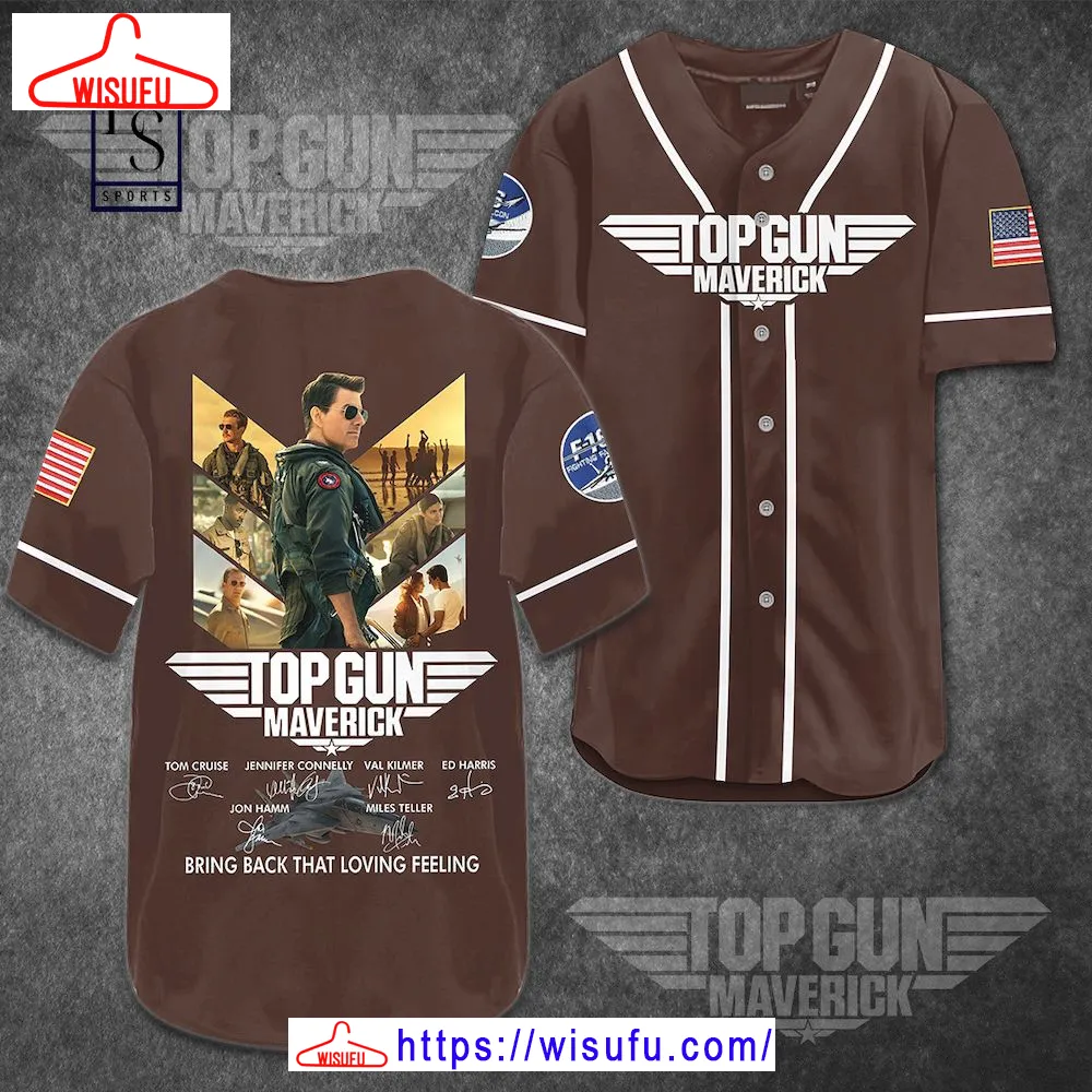 Top Gun Maverick Brown Baseball Jersey, New Fashion Gifts