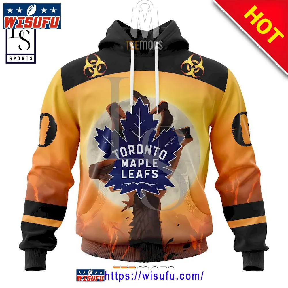 Toronto Maple Leafs Held By Zombie In Halloween Personalized Hoodie