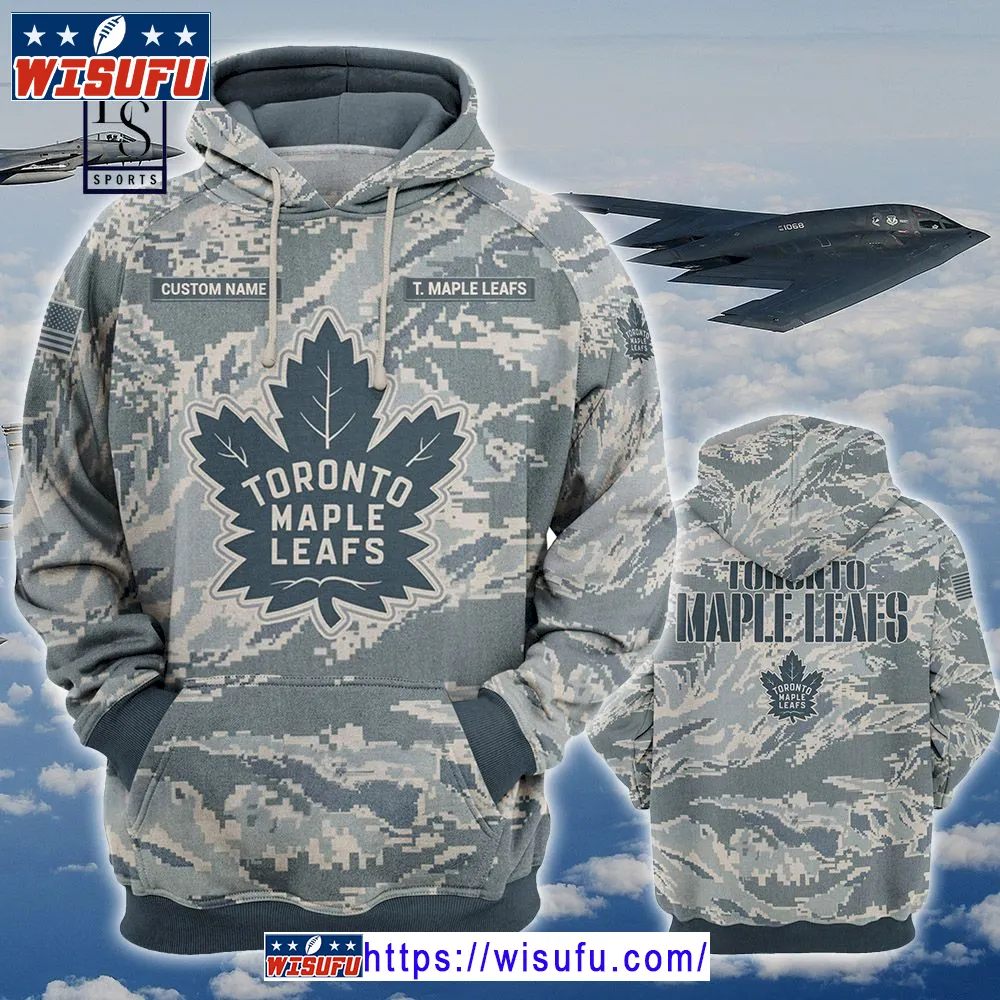 Toronto Maple Leafs Personalized Us Air Force Camo Hoodie 3d