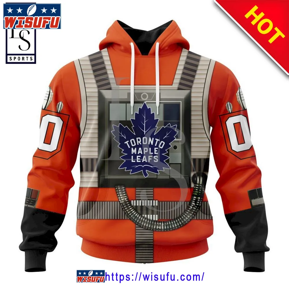 Toronto Maple Leafs Star Wars Rebel Pilot Personalized NH.L Hoodie