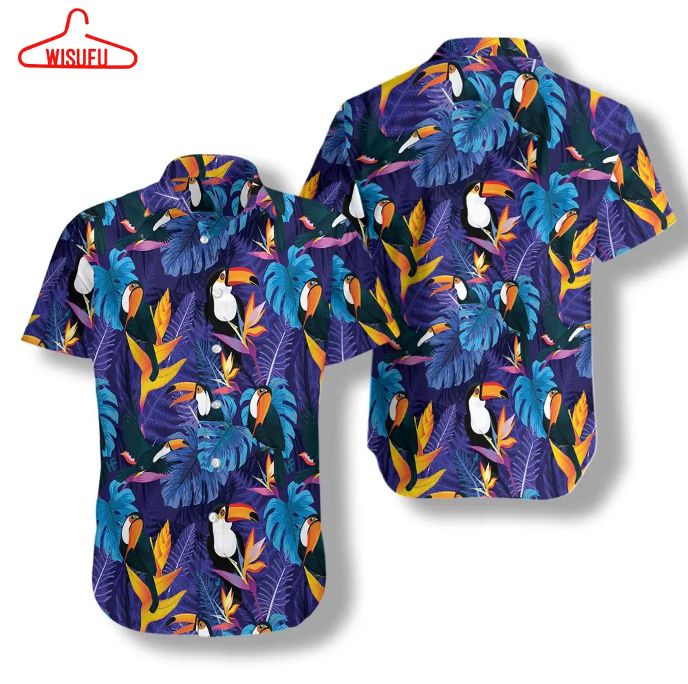 Toucan Birds Tropical Leaves V1 Hawaiian Shirt, New Hawaiian Holiday Outfits, New Fashion Gifts