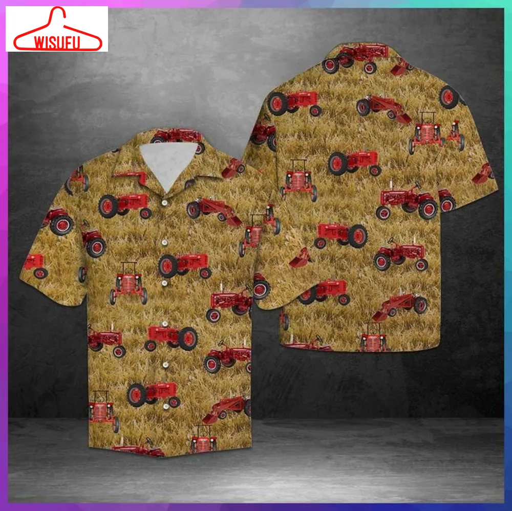 Tractor Brown Red Best Design Hawaiian Shirt Dhc18064444, New Hawaiian Holiday Outfits, New Fashion Gifts Vtbl24210