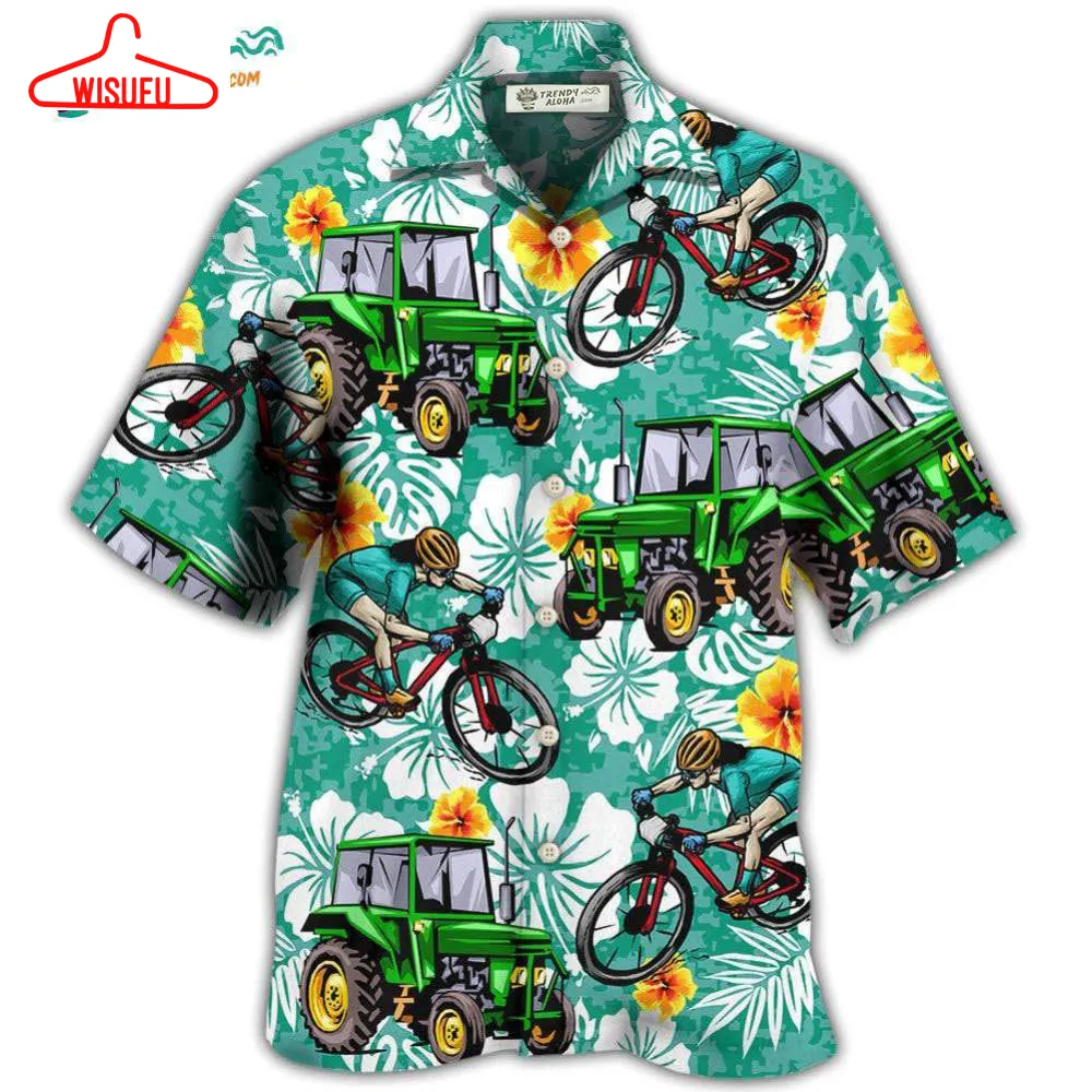 Tractor I Like Tractors And Mountain Biking Hawaiian Shirt- Wisufu Aloha